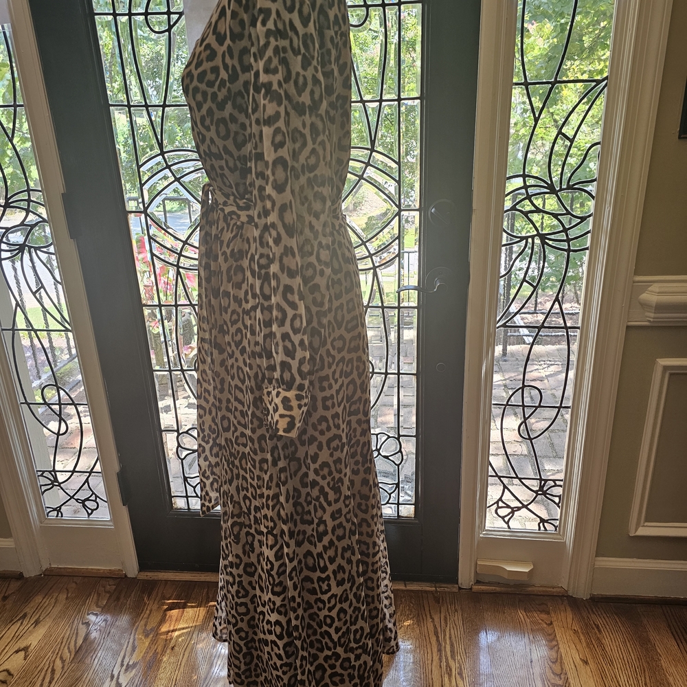 Chico's Leopard-Print Maxi Dress in Brown and Black